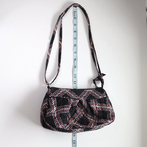 Vera Bradley Minsk Plaid Quilt Adjustable Strap Top Zip Lined Red Crossbody Bag - Picture 10 of 13